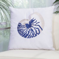 Birch Lane™ Emilia Seashell Shoreline Embroidered Pillow Cover BL12832